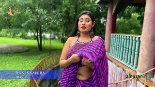 RANI SAAHIBA Women's Feat. Soumi - Printed Chiffon Saree - Amazon India - 2024