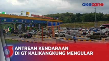 Pantauan Arus Balik, Antrean Kendaraan di GT Kalikangkung Mulai Mengular