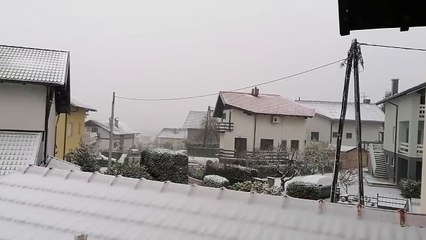 Snijeg u proljeće, Samobor, Hrvatska 2020. / Snow in spring, Samobor, Croatia, 2020