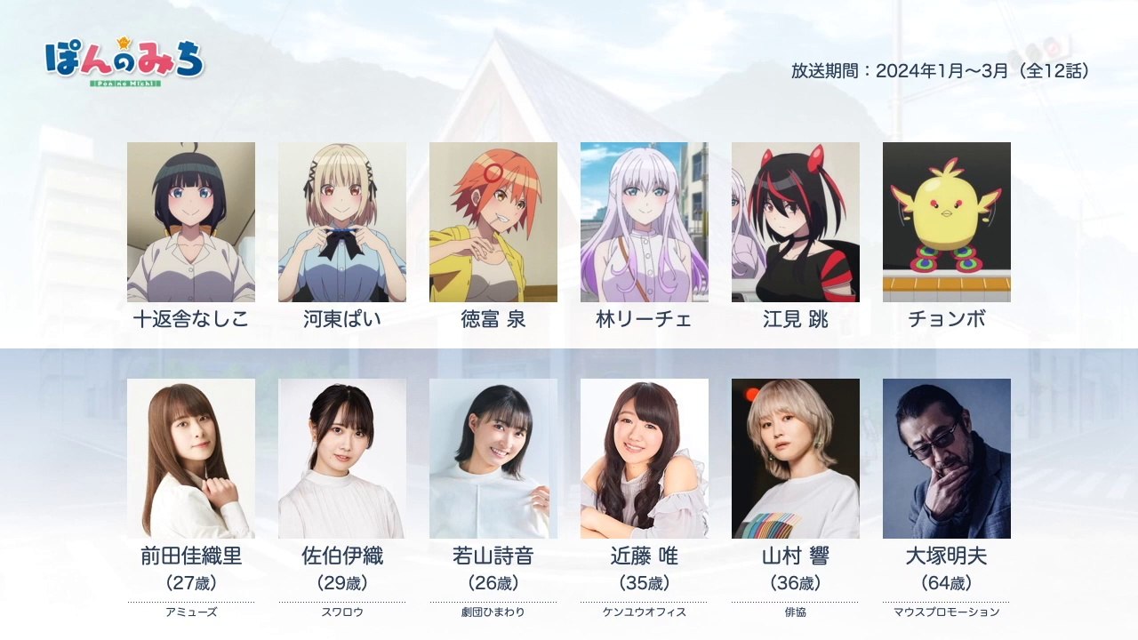 ぽんのみちの声優さんたちは、こんな顔！