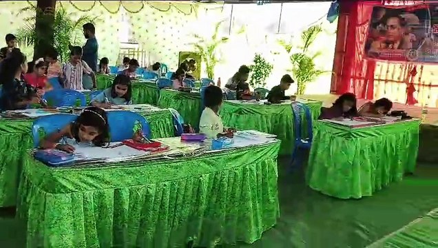Painting and general knowledge competition was held, children showed their skills.