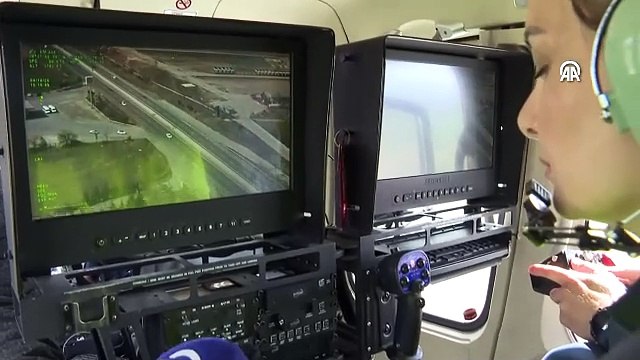 Tatil dönüşü yaşanan trafik yoğunluğu polis helikopteri ile havadan denetlendi