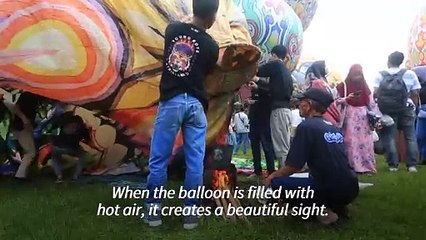 Hot air balloons fill Indonesian sky as part of Eid festival