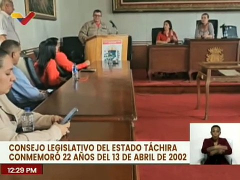Legisladores del Consejo Legislativo de Táchira conmemoraron 22 años del 13 de abril de 2002