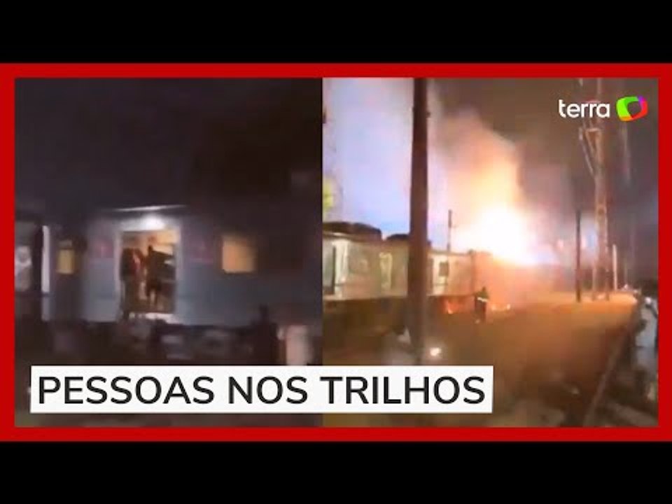 Trem pega fogo em Honório Gurgel e passageiros pulam de vagão em chamas