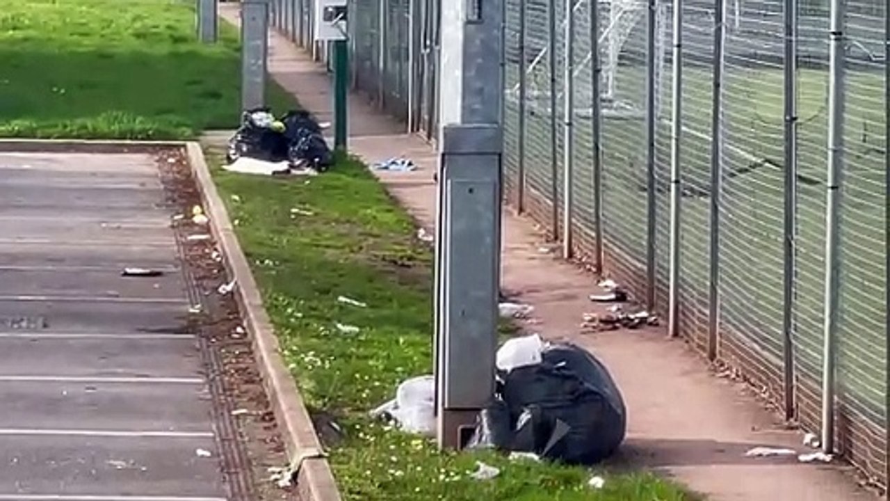 Some of the rubbish left behind in the car parks at Lords Meadow Leisure Centre.  Video by Alan Quick IMG_0249