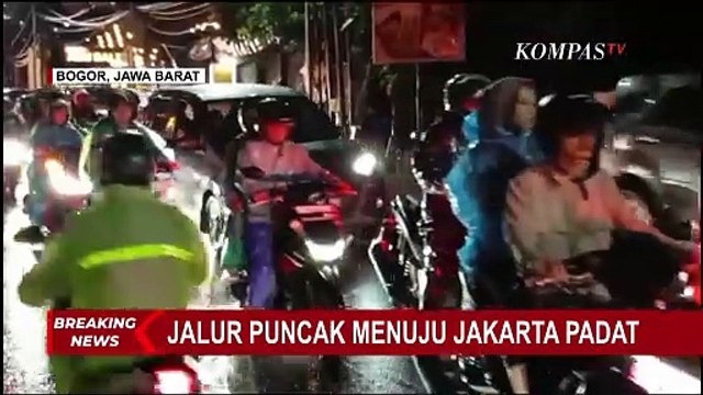 Antrean Panjang Kendaraan dari Arah Puncak Bogor Menuju Jakarta Terpantau Padat