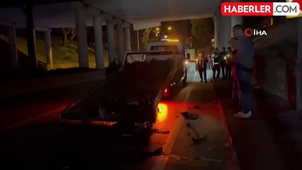 Motosiklet sürücüsü ekskavatöre çarpıp ağır yaralandı