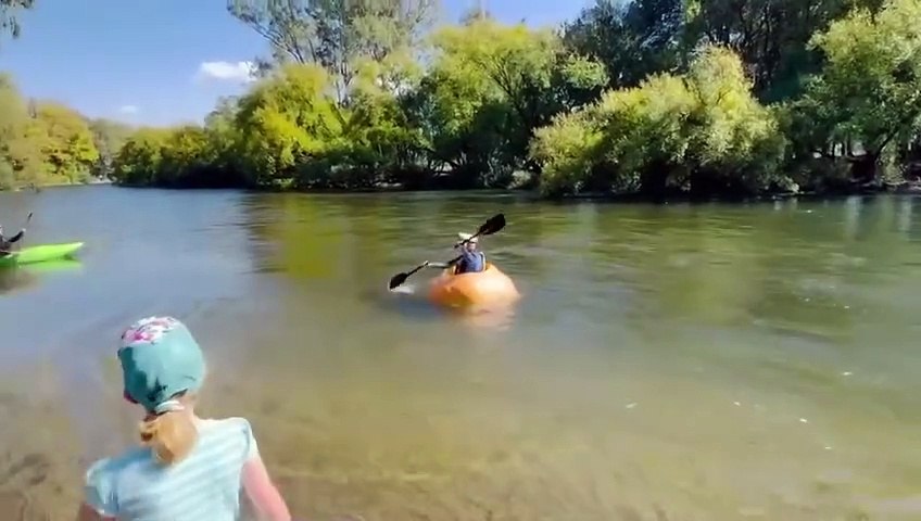 Pumpkin boat takes to Tumut River