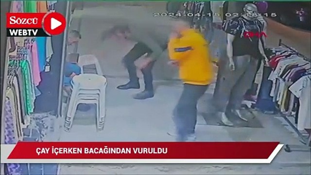 Bağcılar'da silahlı saldırı: Çay içerken bacağından vuruldu