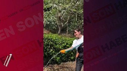 Neslihan Atagül toprakla uğraştığı anları paylaştı