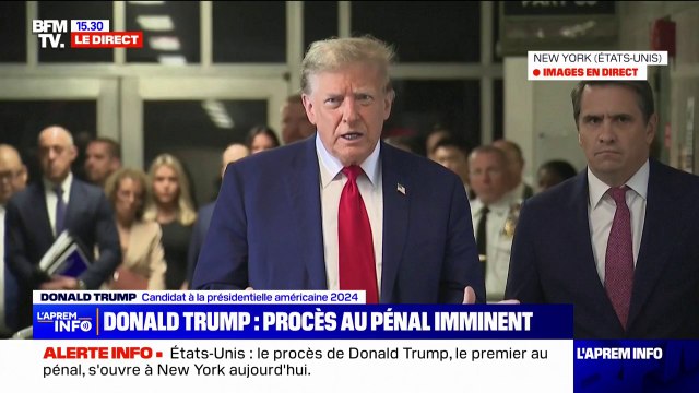 Procès de Donald Trump: C'est une persécution contre moi affirme l'ancien président à son arrivée au tribunal