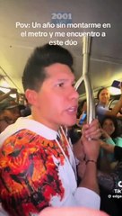  Usuarios del  Metro de Caracas quedaron sorprendidos con la inesperada presencia de @chynomiranda @nacho en el subterráneo. 