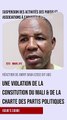 La suspension des partis politiques est une violation de la constitution du Mali et de la Charte des partis politiques, selon Ammy Baba Cisse dit ABC