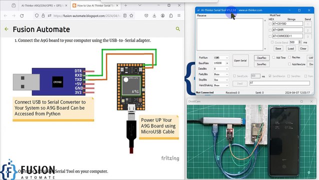 How to Place Calls from A9G Board by Sending AT Commands from Ai Thinker Serial Tool | GSM | GPRS |