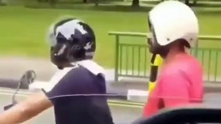 Dude saves guy from wearing helmet wrong
