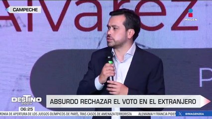 Máynez califica de "absurda" la decisión del INE de rechazar el voto de mexicanos en el extranjero