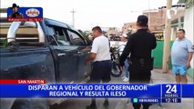 Gobernador de San Martín sufrió atentado: desconocidos dispararon contra su vehículo