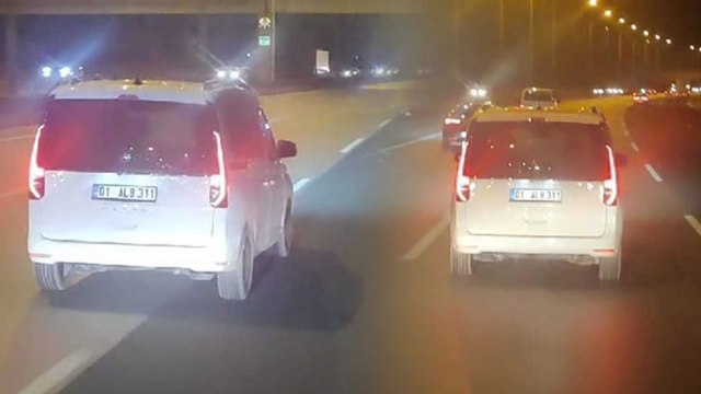 Yolcu otobüsünün önüne geçip ani fren yaptı; o anlar kamerada