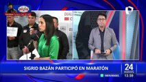 Congresista Sigrid Bazán participó en en maratón junto a su perrito