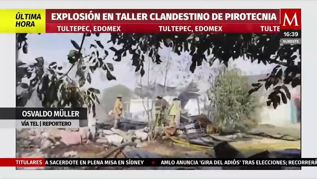 Reportan explosión en taller clandestino de pirotecnia en Tultepec