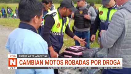 cambian motos robadas por droga