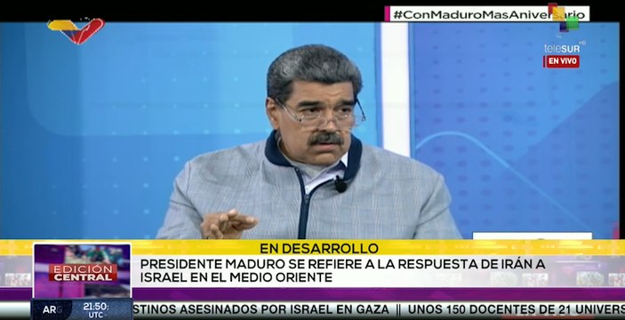 Pdte. de Venezuela alertó que escalada del conflicto en Oriente Medio podría provocar una guerra mundial