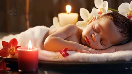 Lullaby music for baby to sleep well in 3 minutes. Gentle music, flowing water