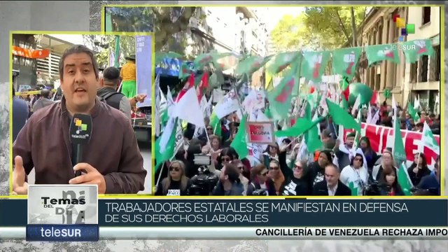 En Uruguay trabajadores estatales se manifiestan en defensa de sus derechos laborales