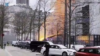 Se incendia la histórica Bolsa de Copenhague