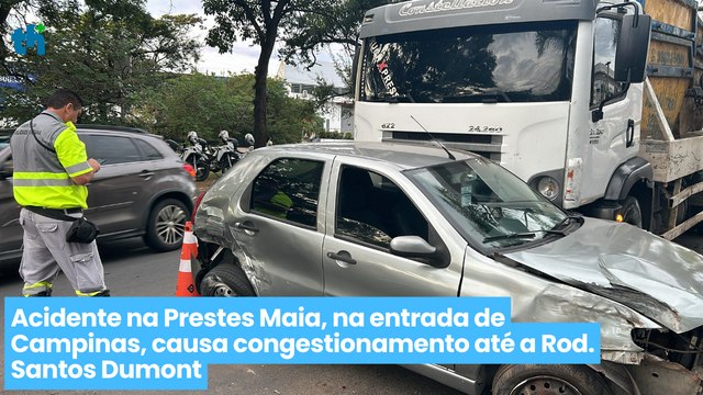 Acidente na Prestes Maia, na entrada de Campinas, causa congestionamento até a Santos Dumont