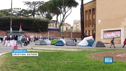 Video herunterladen: Roma, gli studenti occupano con le tende l'università La Sapienza contro la guerra a Gaza