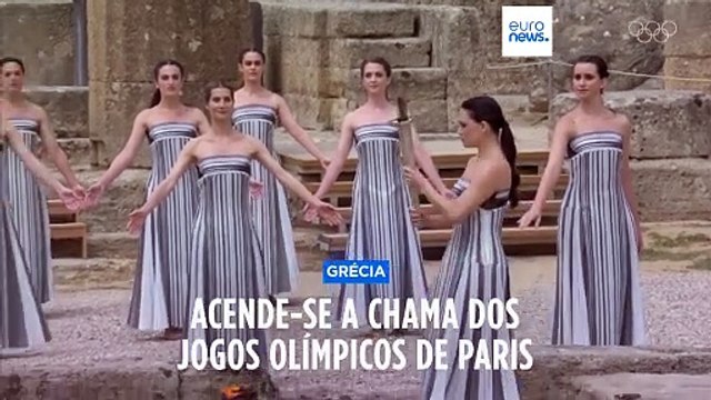 Tocha olímpica foi acesa na Grécia a 101 dias dos Jogos Olímpicos de Paris