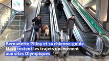 JO: Bernadette, aveugle, et sa chienne Mara testent les trajets vers les sites