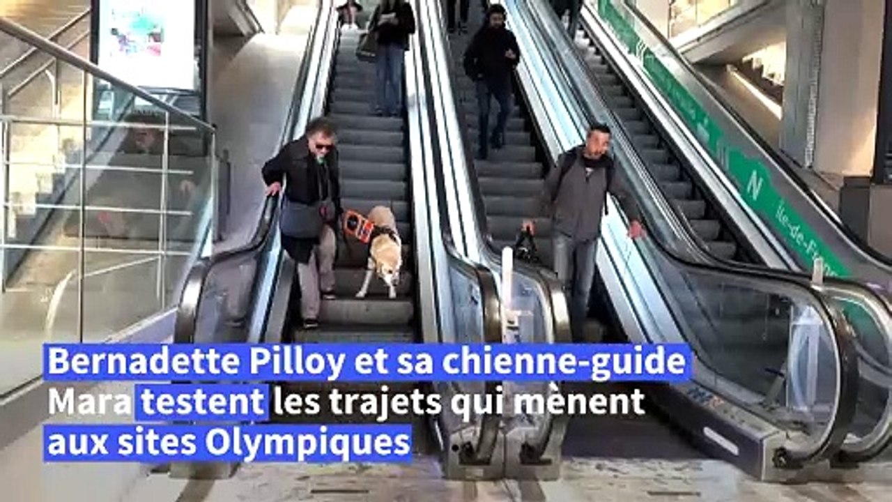 JO: Bernadette, aveugle, et sa chienne Mara testent les trajets vers les sites