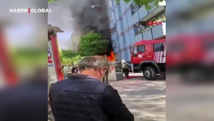 Girişteki depoda çıkan yangın dış cepheye sıçradı