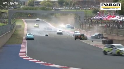 VW Polo Cup Kyalami 2024 Race 2 Zapheriou Gossman Bertholdt Massive Crash