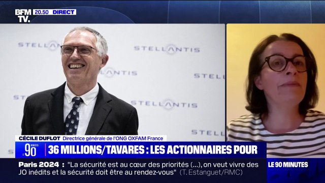 Cécile Duflot (directrice générale de l'ONG Oxfam France) sur le salaire de Carlos Tavares: La part donnée à la rémunération des salariés a beaucoup moins crue que la part donnée à la rémunération des actionnaires