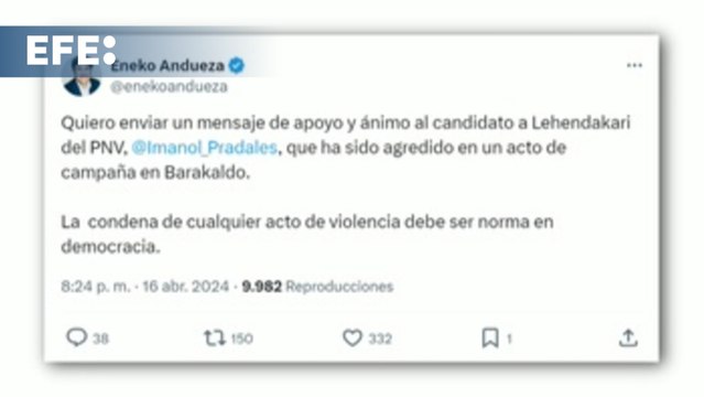 Andueza condena la agresión a Pradales