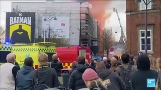 Fire breaks out at Copenhagen's historic stock exchange, spire collapses