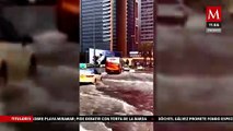 Fuertes lluvias causan inundaciones en Dubái, Emiratos Árabes Unidos