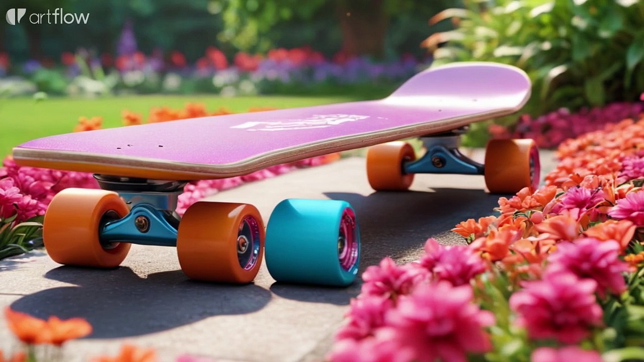 a hot dog, a skateboard, and a rose 3.37
