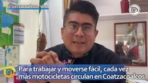Para trabajar y moverse fácil, cada vez más motocicletas circulan en Coatzacoalcos