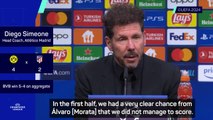 'Couldn't match that effectiveness' - Simeone reacts to Atlético's UCL exit