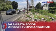 Pasca Libur Lebaran, Jalan Raya Bogor Dipenuhi Tumpukan Sampah