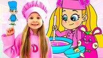 Diana and Roma Pretend Play Slime and Ice Cream Cartoon for Kids