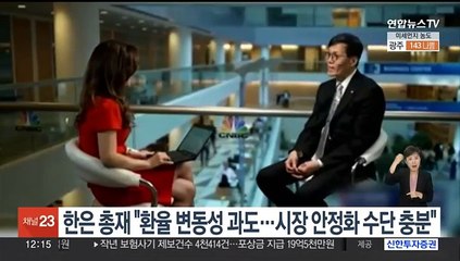 한은 총재 "환율 변동성 과도…시장 안정화 수단 충분"