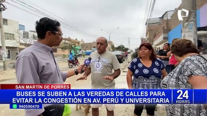 San Martín de Porres: buses invaden calles Abancay y Tacna para evitar el tráfico