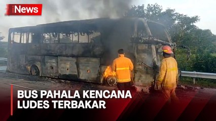 Detik-Detik Bus Pahala Kencana Ludes Terbakar, Cuma Sisakan Rangka