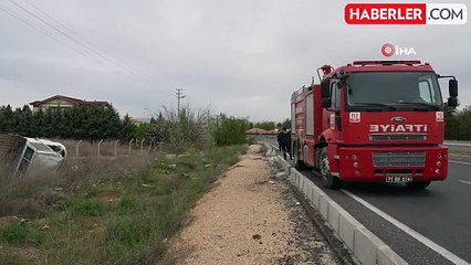 Virajı alamayan kamyonet takla attı: 3 yaralı